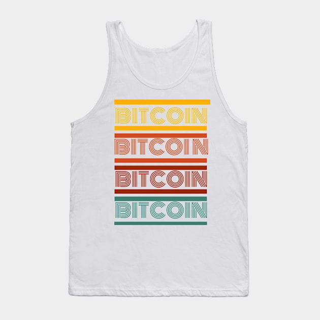 Bitcoin Retro Vintage Typography Tank Top by RedSparkle 